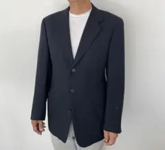 ネイビー ビジネスジャケット シングルブレスト