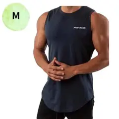タンクトップ メンズ トレーニング ノースリーブ スポーツウェア ネイビー