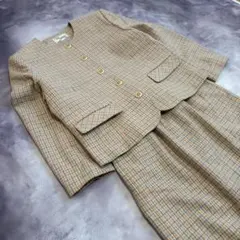 FASHION HOUSE 正倉院 13BR 日本製 チェック 昭和レトロ 古着