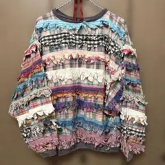 80s paula sweet フリンジ　カーディガン　ジャケット　ヴィンテージ paula sweet pastel color × fringe jacket | megriko used&vintage