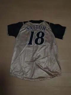 北海道日本ハムファイターズ　日ハム 王子 ビジター 金 ユニフォーム　斎藤佑樹 北海道日本ハムファイターズ 日ハム 王子 ビジター 金 ユニフォーム