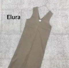 【エルーラ】ウールライクジャンスカ ノースリーブ モカ ワンピース