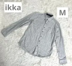 ikka メンズ　長袖シャツ　グレー　コットン100% Mのサムネイル