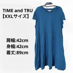 TimeandTRU 【XXL】ターコイズ ノースリーブ ワンピース