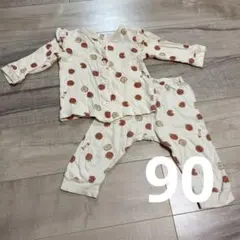 ブリーズ　パジャマ　りんご柄　90 上下　長袖　10部丈