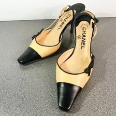 【正品】CHANEL 香奈兒 雙色 尖頭鞋 22.5cm