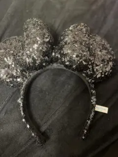 黒のスパンコールミッキー耳カチューシャ