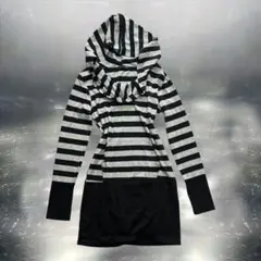 00s ボーダー　パーカー　ワンピ　ウィッシュコア　ダークコア　y2k パンク