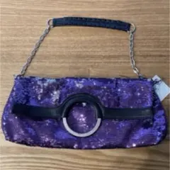 スパンコール クラッチバッグ　パープル