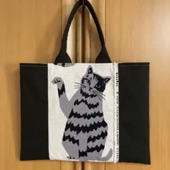 ハンドメイド・トートバッグ・猫ちゃん・echino・帆布・肩掛け