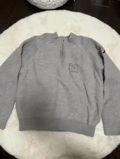 FILA グレー ジップアップ セーター XL