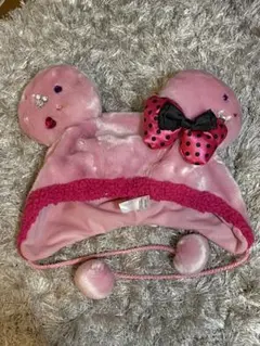 ミッキーマウス風ピンク耳付き帽子