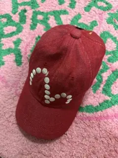 EVISU キャップ 刺繍ロゴ カモメ レッド ベルクロ