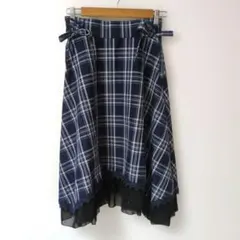 axes femme　フイッシュテールスカート　チェック　リボン　レース　Мのサムネイル
