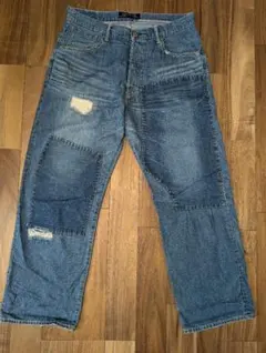 FAT 初期　パッチワークダメージ デニムパンツ　skinny　赤耳