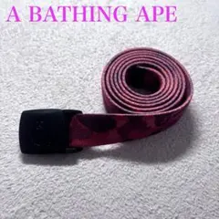 【中古】A BATHING APEシルバー本革ベルト80～96cm長 日本製 楽天市場】A BATHING APE アベイシングエイプ ベルト・バックル レッド