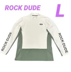 ROCK DUDE 長袖モックネックシャツ　サイズ3〔L〕　ホワイト&グリーンのサムネイル