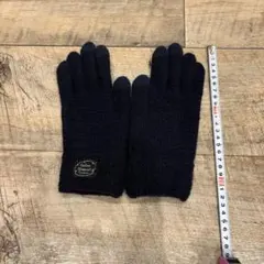 スマホ手袋 無地 ネイビー ベーシック 防寒 シンプル