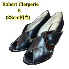 Robert Clergerie クロスストラップ　バックル　レザー黒　5(22のサムネイル