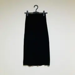 【美品】GU リブニットタイトスカート S ブラック
