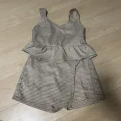 LOVETOXICチェック柄ペプラムトップス　キュロット　セットアップ