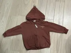 ブラウン フード付きパーカー 100cm