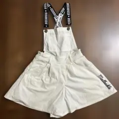 RICCARICCA ロゴストラップ オーバーオール ホワイト