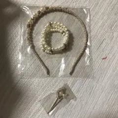 パールビーズ　カチューシャ・ブレスレット・ヘアピンセット