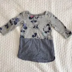 ミッキー・ミニー柄 長袖ワンピース