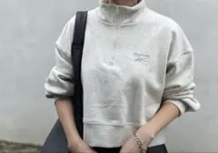 160 s m 子供服 グレー reebok ハーフジップアップスウェット