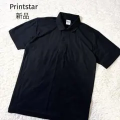 新品未使用 無地 ポロシャツ 黒 M 半袖 メンズ Printstar