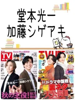 堂本光一 加藤シゲアキ TVガイド 11/21号 切り抜き②