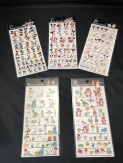 ディズニー　キャラクターステッカー5点