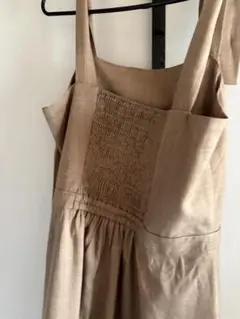 ベージュ キャミソール ロングワンピース