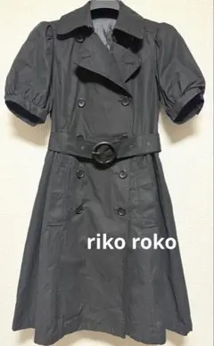 【新品未使用】パフスリーブ トレンチ風ワンピース Mサイズ ブラック