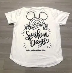 Disney BigTシャツ　ミッキー＆プルート　ホワイト　MーL
