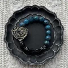 ダルメシアンジャスパー♡ アパタイト　スモーキークォーツ　ブレスレット