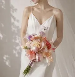 アーティフィシャルフラワーブーケピンクブーケ造花前撮り二次会ブライダル胡蝶蘭韓国