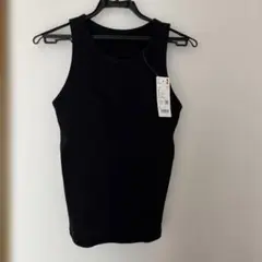 UNIQLO ブラック リブタンクトップ L