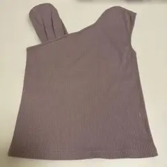 アシンメトリー リブタンクトップ パープルのサムネイル