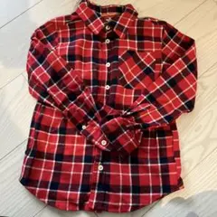 赤と黒のチェック 長袖シャツ