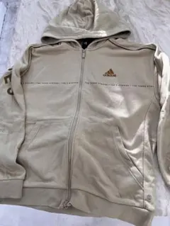 adidas ベージュ ジップアップパーカー