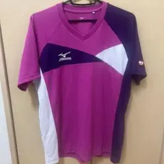 Mizuno 卓球ウェア ピンク 紫 Vネック ITTA