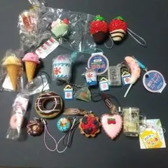 食品サンプル ミニチュア ストラップ キーホルダー 18点まとめ売り