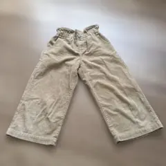 GLOBAL WORKベージュ コーデュロイワイドパンツ