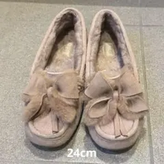 UGG アンスレーボウ ANSLEY BOWモカシン ピンク リボン 24cm