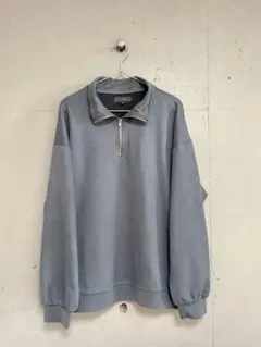 【CLEL】ハーフジッププルオーバー　グレイシュブルー M