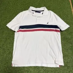 NAUTICA ポロシャツ ホワイト ネイビー レッド
