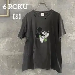 タグ付き新品未使用 6 ROKU ミッキーマウス ダメージ加工 Tシャツ