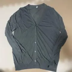 グリーングレー カーディガン L ユニクロ